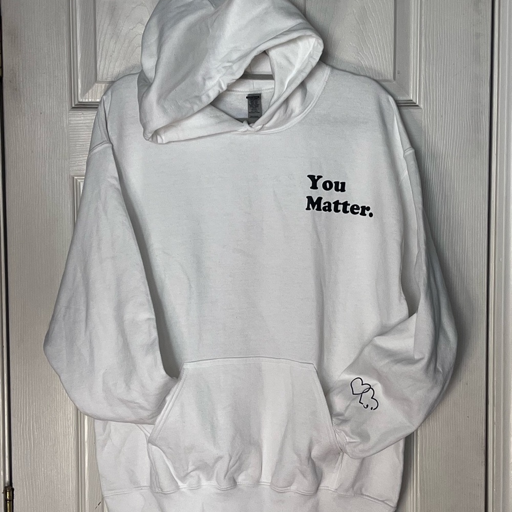 White Hoodie with Motivational Print